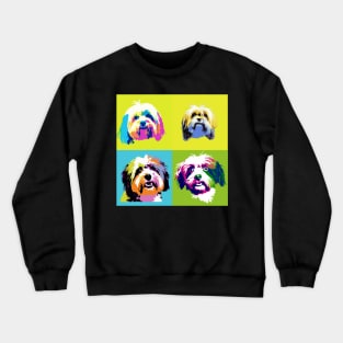 Havanese Pop Art - Dog Lover Gifts Crewneck Sweatshirt